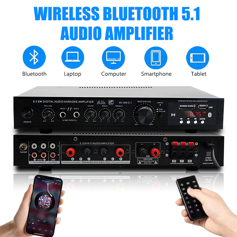 Home Cinema Onkyo 5.1 - High Power Amplifier AV-369BT 6 ช่องบลูทูธ