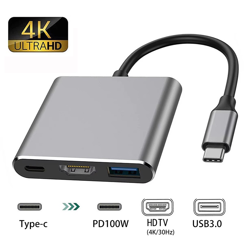 USB-C เป็น HDMI 3 ใน 1 สายแปลง - Home Cinema Usb บทวิจารณ์และราคา