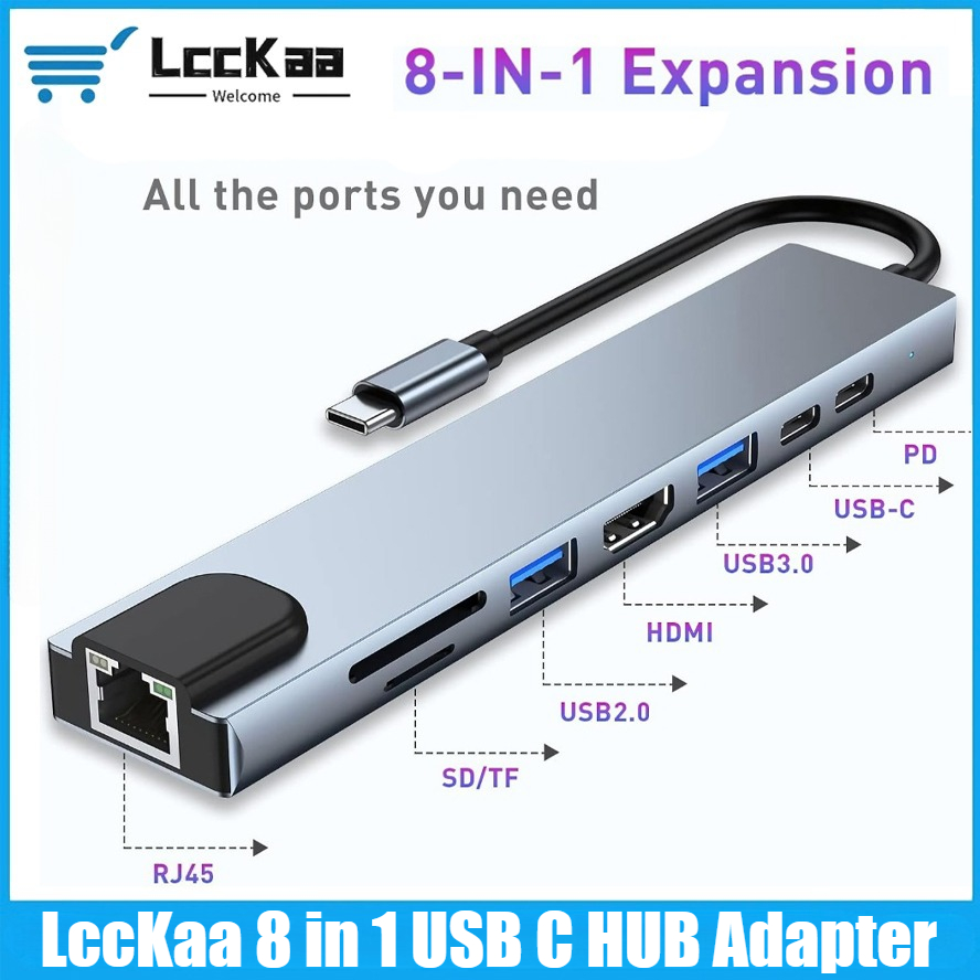 ฮับ USB C 8/7 in 1 อะแดปเตอร์  - Home Cinema Usb บทวิจารณ์และราคา